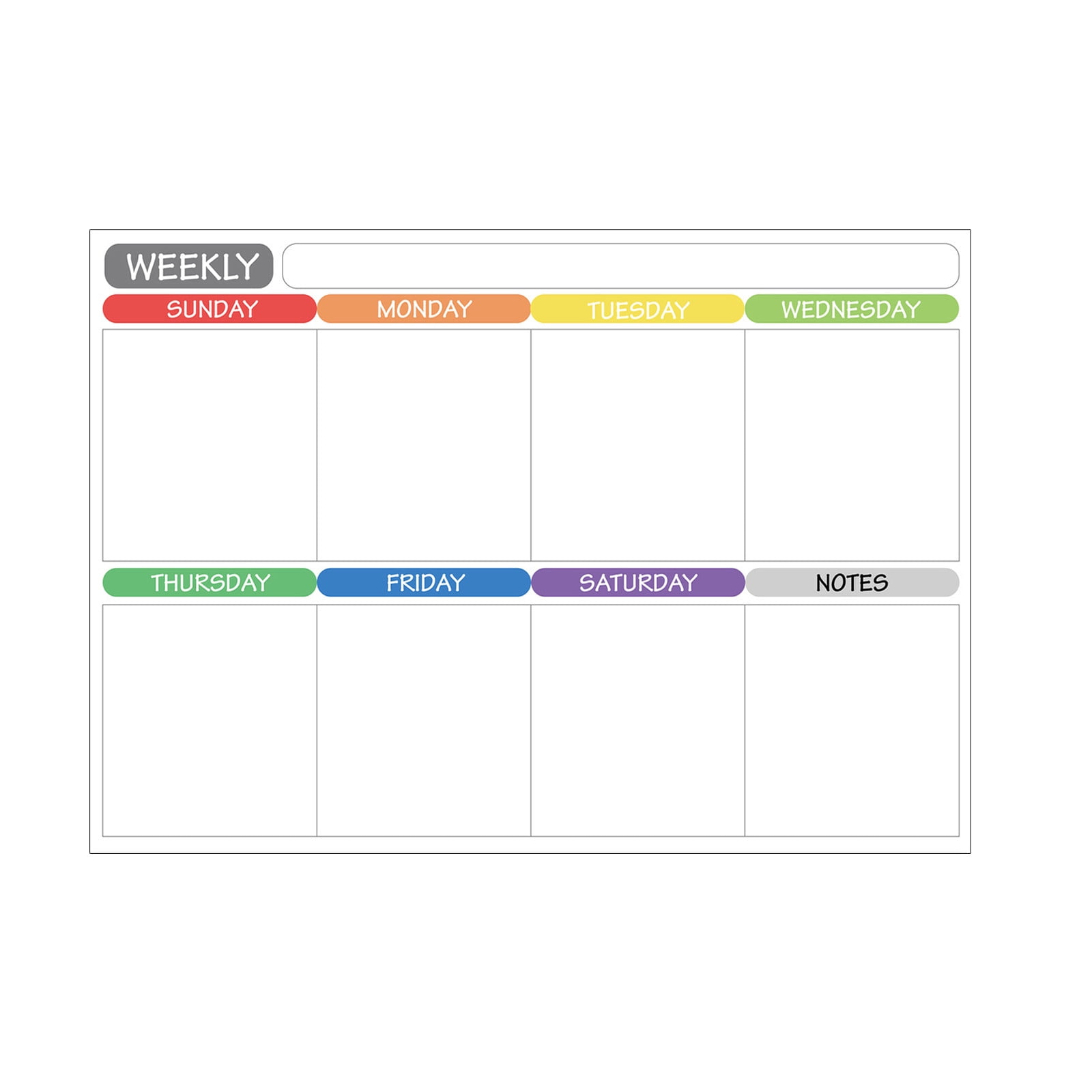 Planificateur Mensuel Hebdomadaire Effaçable Magnétique Calendrier de Réfrigérateur Message Autocollant Notes