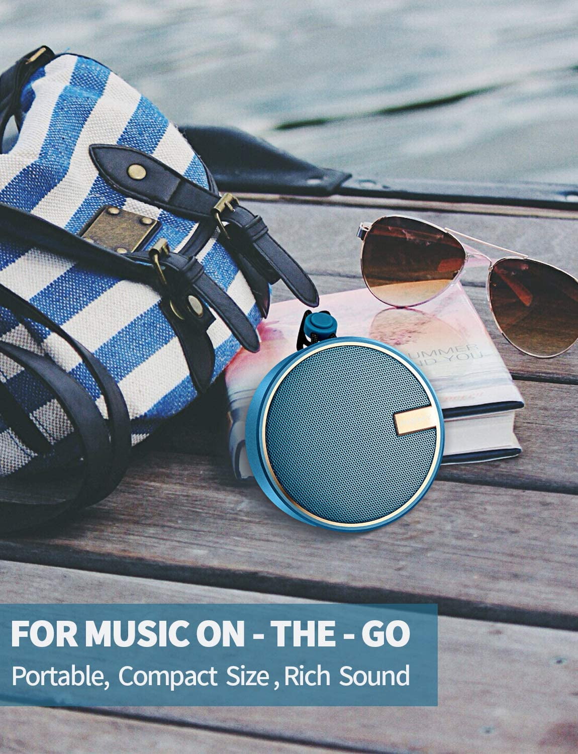 INSMY Portable IPX7 Waterproof Bluetooth Speaker, Wireless Outdoor