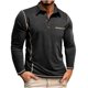 thumbnail image 2 of Blusa y camisa de manga larga con cuello vuelto para hombre, color liso, informal, de moda, para negocios, con botones y solapa, de poliéster., 2 of 9