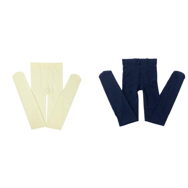 2 Pack(Navy 1PCS & WH2 1PCS) Multipack 3 Month Pants Leggings Pantihose Stretchy Basic Full Length Ballet Dance Pants Pantyhose for Spring Summer Stocking