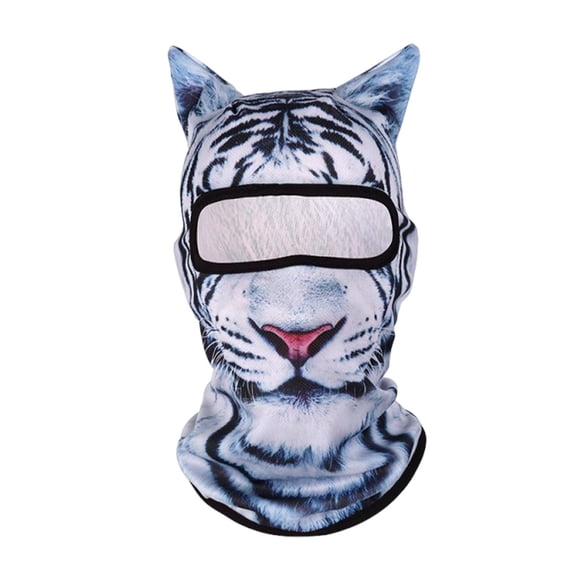 A Protective Face Covering For Outdoor Activities With 3D Animal Design And Built In Sunscreen Feature Made From Breathable Stretch Fabric