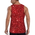 thumbnail image 3 of Easygdp Red Glitter Men's Tank Top, Sleeveless Muscle T Shirts, Breathable, Quick-Dry, Loose for Gym, Running, Fitness - 3X-Large, 3 of 9