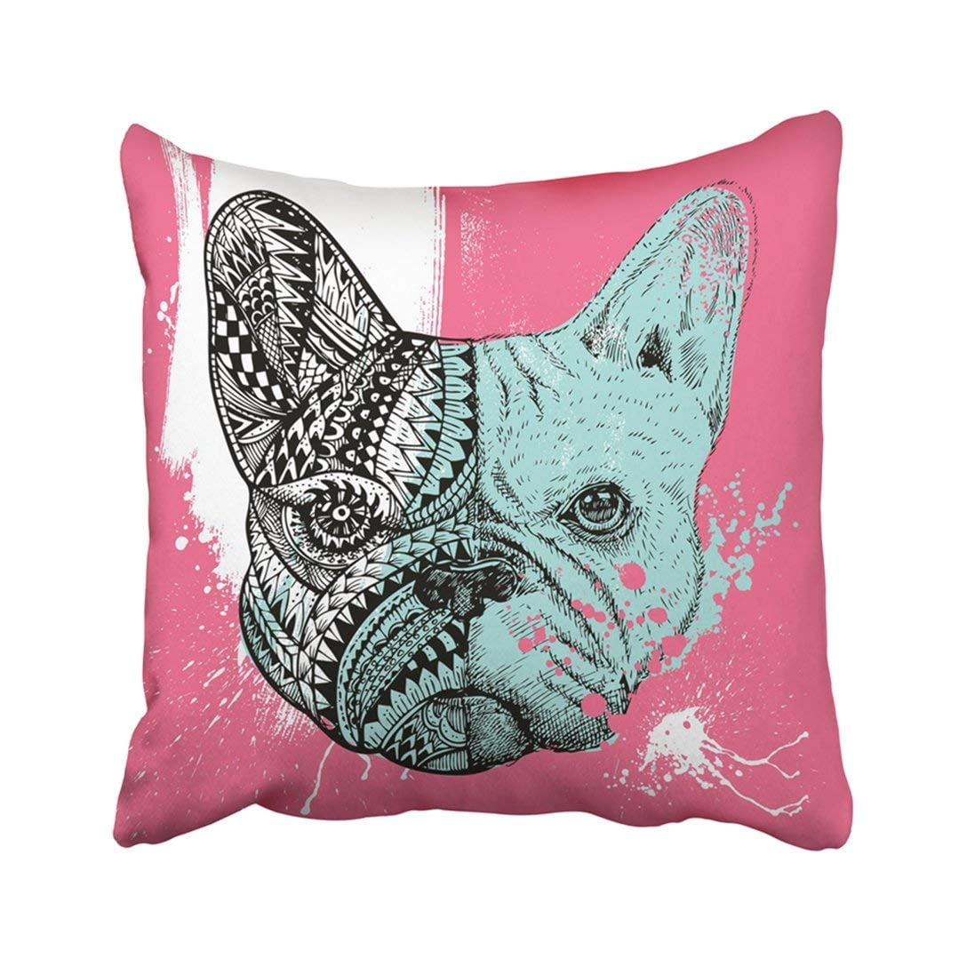 Bpbop Animal Zentangle French Bulldog With Paint Splatters Splash Abstract Boho Detailed Dog Pillowcase Throw Pillow Cover 20x20 Inches Walmart Com Walmart Com