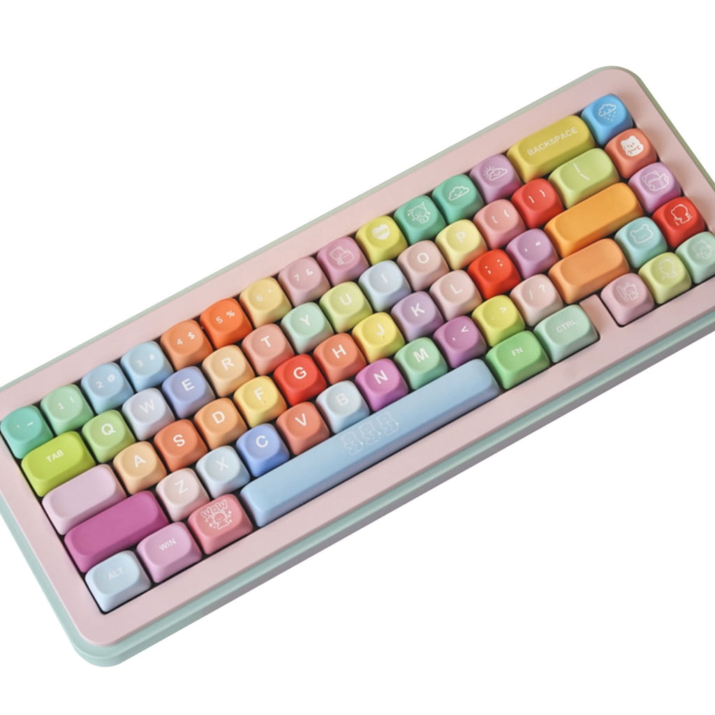132Key Dyes Sublimated PBT Colorful Keycap Set For MX Mechanical Keyboards MOA Profile AntiShine