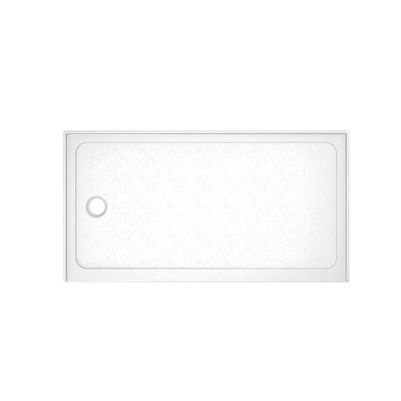 32"x60" Shower Base, White, Left Drain, 3-Wall Alcove