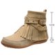thumbnail image 4 of NECHOLOGY Botas Mujer Adulto Femenino Zapatos Botines mujer Zapatos Short Booties Round Zipper Dee Women Flat Color Solid Retro Tassel Botas de mujeres (Beige, 7), 4 of 6