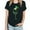 Black, variant on Inleife St Patrick's Day Printing Shirts for Women Fashion Womens Short Sleeve Round-Neck Casual Elastic Comfy Blouse Sizes S-XXL