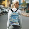 thumbnail image 7 of FORMRS Mini Backpack Purse for Women Travel Daypack Casual Shoulder Bag, Crystal Ocean, 7 of 7