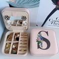 thumbnail image 4 of Caja de joyería pequeña, caja de almacenamiento de joyería portátil con espejo mini para mujeres y niñas, 4 of 9