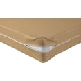 thumbnail image 5 of 100% Egyptian Cotton L Shape Zipper Mattress Cover, 800 TC, 12 Inch Deep Pocket Olympic Queen Size (66x80), Stripe Taupe, 5 of 6