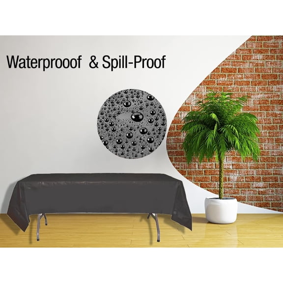 LAMINET Premium Disposable Tablecovers - SET OF 2 - BLACK - 54" x 108"