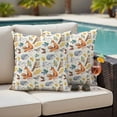 thumbnail image 4 of Fall Leaves Outdoor Waterproof Pillow Covers, Autumn Thanksgiving Fox Hedgehog Owl Retro Decorative Square Throw Pillowcase Sofa Cushion Sham for Patio/Couch/Chair, 20"x20" 2 Pack, 4 of 8
