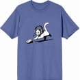 thumbnail image 4 of Gaming Cat Chasing Computer Mouse Adult Blue Crew Neck Short Sleeve Tee-Medium, 4 of 6