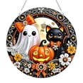 thumbnail image 2 of Halloween Diamond Art Pendant, Ghost Black Cat Scarecrow Door Hanger, Acrylic Imitation Diamond Printed Wall Window Decor by MPOISVA, 2 of 6
