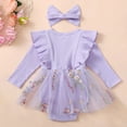 thumbnail image 5 of Gubotare Baby Girl Dress Girl's Dresses Long Sleeve Cute Casual Fall Dress 3 6 Months (Light Purple,3-6 Months), 5 of 5