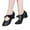 Black, variant on Women's Leather Tap Shoe Latin Dancing Shoes Flapper Shoes for Women 1920S Mid Heel Character Ballroom Dance Shoe
