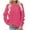 Pink, variant on TKLPEHG Sweatshirts for Women Crew Neck Sweatshirt Pullover Casual Fashion Lightweight Classic Solid Color Loose Long Sleeve Pullover (Wine,XXL)