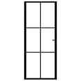 thumbnail image 6 of vidaXL Black ESG Glass Aluminum Interior Door Single Door 32.7x79.3 Inch 1.4 Inch Thickness, 6 of 7
