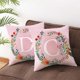 thumbnail image 4 of KAIYANG Funda de almohada de poliéster rosa con estampado floral de letras de doble cara 44 x 44 cm (I), 4 of 5