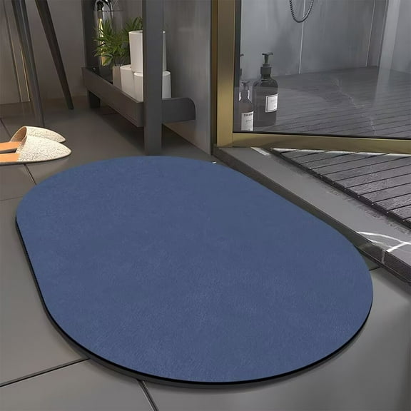 Isvgxsz Stone Bath Mat Diatomaceous Earth Bath Mat Non-Slip Super Absorbent Stone Bath Mats for Bathroom Quick Drying Diatomite Stone Shower Mat Large Natural Easy to Clean(15.74x23.62in)