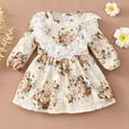thumbnail image 1 of YEEDISON Children's Dress Autumn and Winter Girls' Dress Cotton Long Sleeve Flower Pattern Dress for 3M-3Y, 1 of 4