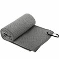 thumbnail image 1 of 2PCS Multi-Color Microfiber Golf Towel – Ultra-Absorbent Waffle Pattern for Golf Clubs & Balls (grey,30*50cm), 1 of 8