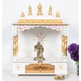 thumbnail image 4 of Wooden Temple For Home White / Beautiful Handcrafted Rajisthani Mandir For Home And Office / Wall Hanging And Table Top Mandir / Pooja Ghar, 4 of 5