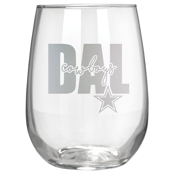 Dallas Cowboys Etched 17oz. City Stemless Wine Glass