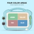 thumbnail image 2 of Graflsoa Magnetic Drawing Board for Kids - Portable Foldable Design with 4 Color Zones, Safe Non-Toxic Paint, Fun Stamps, and Adjustable Table Legs for Ages 1-3, Pink/Green/Blue Options, 2 of 6