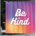 thumbnail image 3 of Ambesonne Be Kind Shower Curtain, Modern Typograhpy Ombre Art, 69"Wx84"L, Fuchsia Marigold and Magenta, 3 of 4