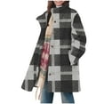 thumbnail image 2 of Gamivast Flannel Fleece Jackets Women Lightweight Button Down Lapel Collar Coats with Pockets Work Outdoor Long Sleeve Long Outerwear Fall Fashion Clothes, 2 of 5