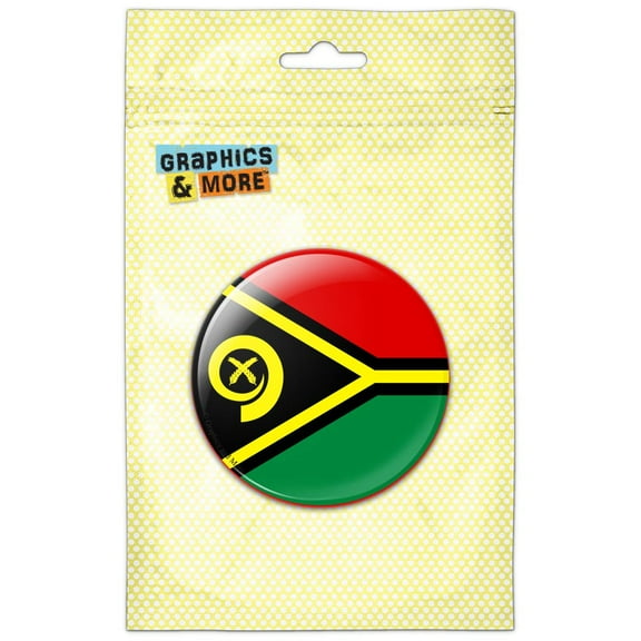Vanuatu National Country Flag Pinback Button Pin Badge