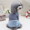 thumbnail image 4 of Billuyoard Mono para mascotas, reemplazo a rayas, transpirable, lavable, Unisex, para interiores y exteriores, ropa para mascotas, ropa, regalo de Ropa para mascotas Azul, 4 of 6
