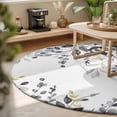 thumbnail image 3 of Round Area Rugs 5Ft, Grey Eucalyptus Non-Slip Washable Circle Rugs Carpet, Watercolor Spring Weeping Botanical Indoor Outdoor Rug Floor Mats Throw Runner for Bedroom Living Room Bathroom, 3 of 8