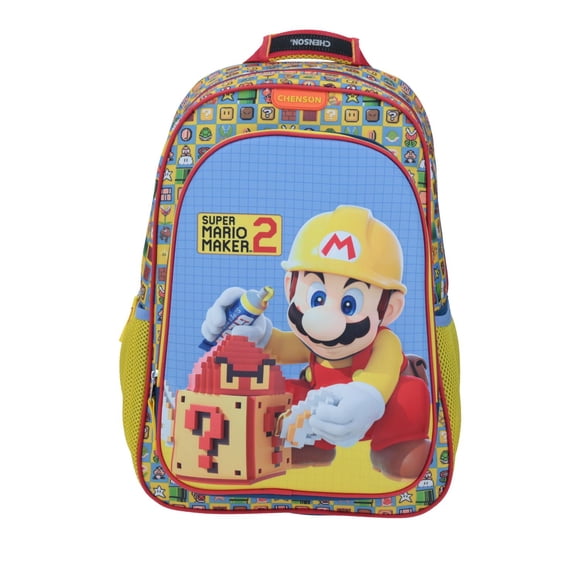 Mochila Grande Amarillo Chenson Mario Bros Primaria BOBIN para Niño