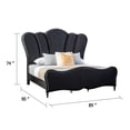 thumbnail image 6 of Eleena King Bed-Scalloped Padded Channel Tufting-Black Upholstery, 6 of 11