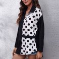 thumbnail image 3 of Camisa de mujer Blusa de manga larga Empalme Cuello en V Botón Abajo Solapa Top para oficina en casa, 3 of 7