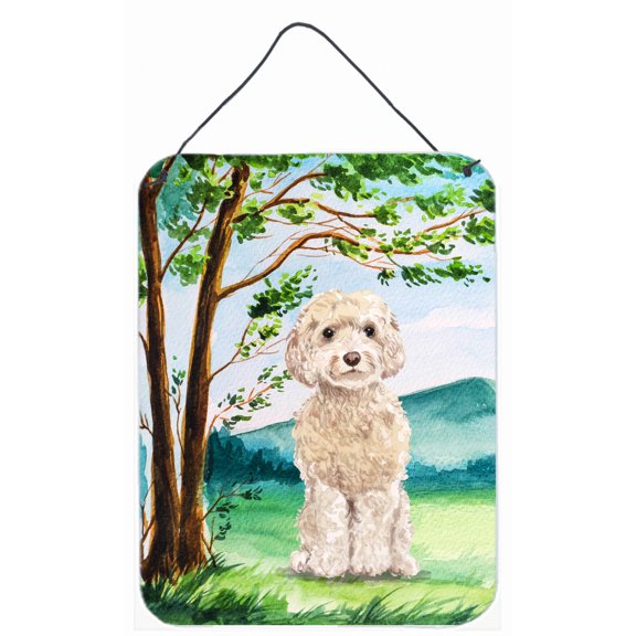 Carolines Treasures CK2019DS1216 Under the Tree Goldendoodle Wall or Door Hanging Prints 12WX16H multicolor