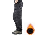 thumbnail image 5 of Cargo Pants for Men 2025 Fall Winter Lined Straight Leg Casual Outdoor Work Pants with Pockets Mens Trousers, 5 of 7