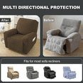 thumbnail image 4 of Northern Brothers 4-Piece Stretch Recliner Slipcovers, #2 Jacquard, Fits XL 1-Seater, Brown, 4 of 7