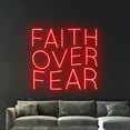 thumbnail image 5 of Handmadetneonsign Faith Over Fear Neon Sign, Faith Wall Art Decor, Christ Jesus Wall Decor, 5 of 5