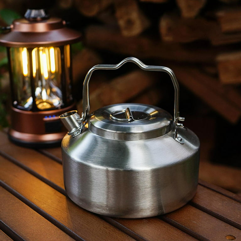 WHLBF Portable 800ML Lightweight Stainless Steel Camping Kettle | Durable  and Portable Camp Tea Pot | Ideal for Bushcraft and Outdoor Use