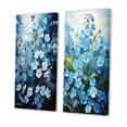 thumbnail image 3 of Designart "pasture Of Forgetmenots Flowers II" Meadow Wall Art Set Of 2 - Blue Landscapes Canvas Set For Living Room Decor, 3 of 7