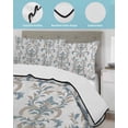 thumbnail image 4 of Blue Tan Flower Full Size Down Alternative Comforter, Lightweight Comforter Quilt Bedding Set with Pillow Shams Abstract Vintage Ethnic Tribal Boho All Seasons Bed Comforter Duvet Insert 78"x90", 4 of 7