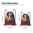 thumbnail image 2 of Xecao Fire Sky Dragon Pattern Sports Drawstring Backpack - String Swim Gym Bag with Wet Proof Pocket for Women&Men-Medium, 2 of 6