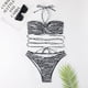 thumbnail image 5 of Conjunto de bikini de 2 piezas con tirantes cruzados en la parte delantera y corte alto para mujer, 5 of 5