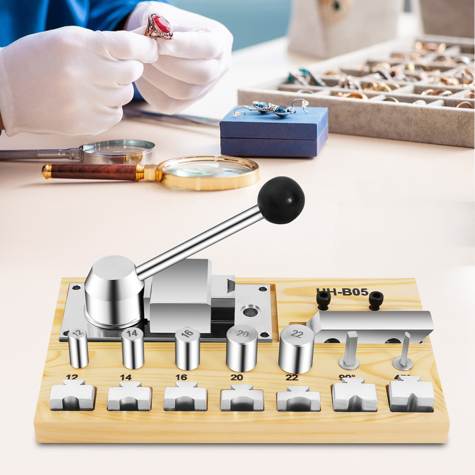 9.9*5.9*0.9 Tabletop Jewelry Making Tool Pro Ring Bending Machine Earing Bender Ring Making Kit 2.8Kg