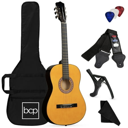 Best Choice Products 38in Beginner Acoustic Guitar Starter Kit w/ Gig Bag  Strap  Strings - Natural