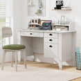 thumbnail image 2 of 48" Wooden Computer Desk with 4 Storage Drawers & Hutch, Executive Office Table for PC Laptop, Home Office Workstation, 2 of 18