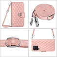 thumbnail image 6 of Elegant Case for Samsung A12 4G Wallet Case RFID Blocking Card Slots Holder with Shoulder&Crossbody Strap, Magnetic Folio Kickstand Handbag Flip Phone Cover for Samsung Galaxy A12 4G, Coralpink, 6 of 8